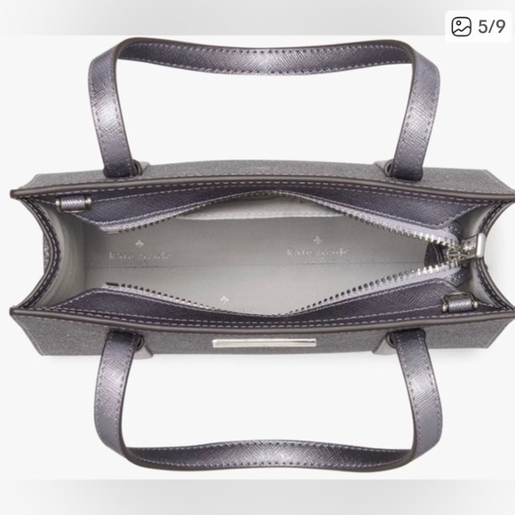 Kate Spade Kenzie Glitter Small Tote Candied Flower (Purplish Hue) NWT $329 - Picture 5 of 9